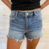 Mandy-Mid Rise Distressed Shorts