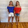 Polka Dot Layered Ruffle Embellished Top