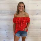Polka Dot Layered Ruffle Embellished Top