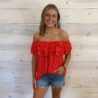 Polka Dot Layered Ruffle Embellished Top