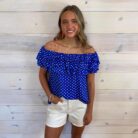 Polka Dot Layered Ruffle Embellished Top