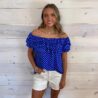 Polka Dot Layered Ruffle Embellished Top