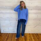 4 Buttons Henley Neckline Basic Sweater