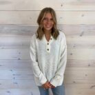 4 Buttons Henley Neckline Basic Sweater