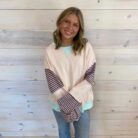 Jet Stream Striped Color Block Patchwork Sweatshirt
