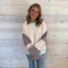 Jet Stream Striped Color Block Patchwork Sweatshirt
