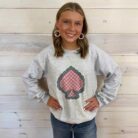 Pink Checkered Spade Western Graphic Sweatshirt
