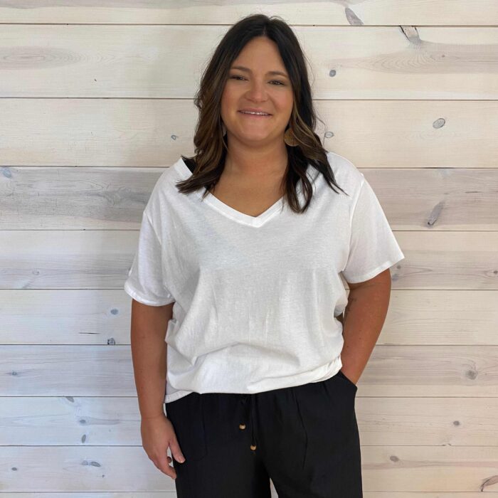 100% Cotton Boyfriend V-Neck Tee