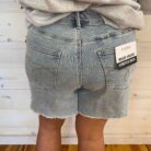 Sandy-High Waist Rigid Magic Dad Short With Cell Phone Back Pocket
