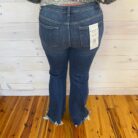 Charlotte-Mid Rise Flare Frayed Hem