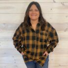 Oversized Boyfriend Brushed Plaid Button Up Shirt