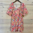 Summer Floral Square Neck Puff Sleeve Babydoll Dress