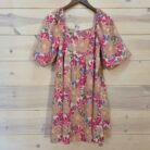 Summer Floral Square Neck Puff Sleeve Babydoll Dress
