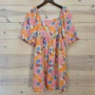Summer Floral Square Neck Puff Sleeve Babydoll Dress