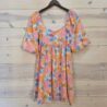 Summer Floral Square Neck Puff Sleeve Babydoll Dress