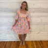 Summer Floral Square Neck Puff Sleeve Babydoll Dress