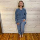 Bow Detail Stripe Textured Woven Pants With Front Pockets