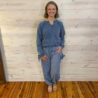 Bow Detail Stripe Textured Woven Pants With Front Pockets