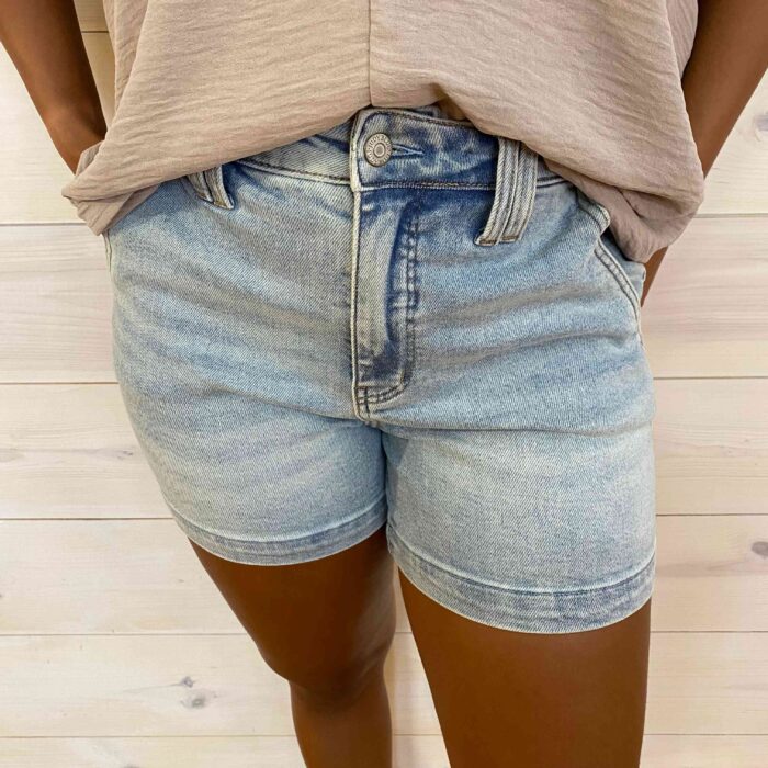 Coral-High Waist Trouser Short