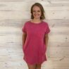 Premium 100% Cotton Washed T-Shirt Dress With Front Patch Pocket