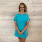 Premium 100% Cotton Washed T-Shirt Dress With Front Patch Pocket