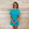 Premium 100% Cotton Washed T-Shirt Dress With Front Patch Pocket