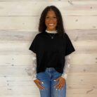 Mock Neck Floral Lace Mesh Long Sleeve Top