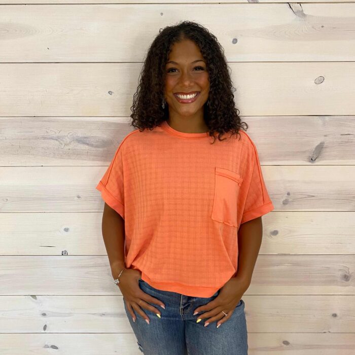 Dolman Sleeve Textured Knit Casual Cropped Top