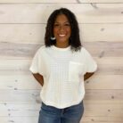 Dolman Sleeve Textured Knit Casual Cropped Top