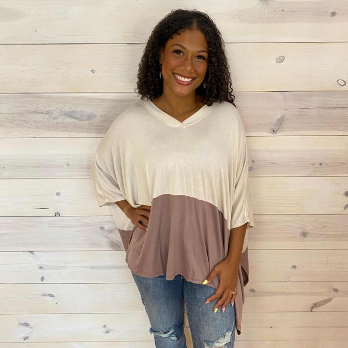 Coffee Sunsets Oversized Boho V Neck Blouse