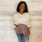 Coffee Sunsets Oversized Boho V Neck Blouse