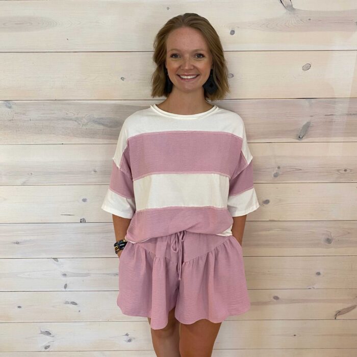 Perfect Match Striped Shorts Set