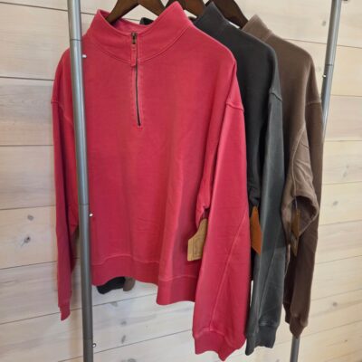 French Terry Pigment Dye and Enzyme Washed Half Zip Pullover