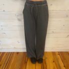 Acid Wash Fleece Palazzo Sweatpants with Pockets