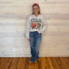 Tis The Season Split Neck Graphic Crewneck