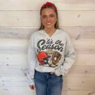 Tis The Season Split Neck Graphic Crewneck