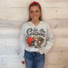 Tis The Season Split Neck Graphic Crewneck