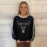 Vintage Longhorn Graphic Rib Knit Pullover