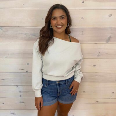Scuba Cropped Boat Neck Pullover