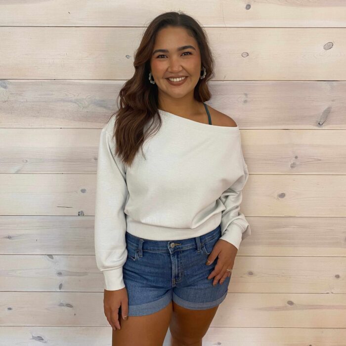 Scuba Cropped Boat Neck Pullover