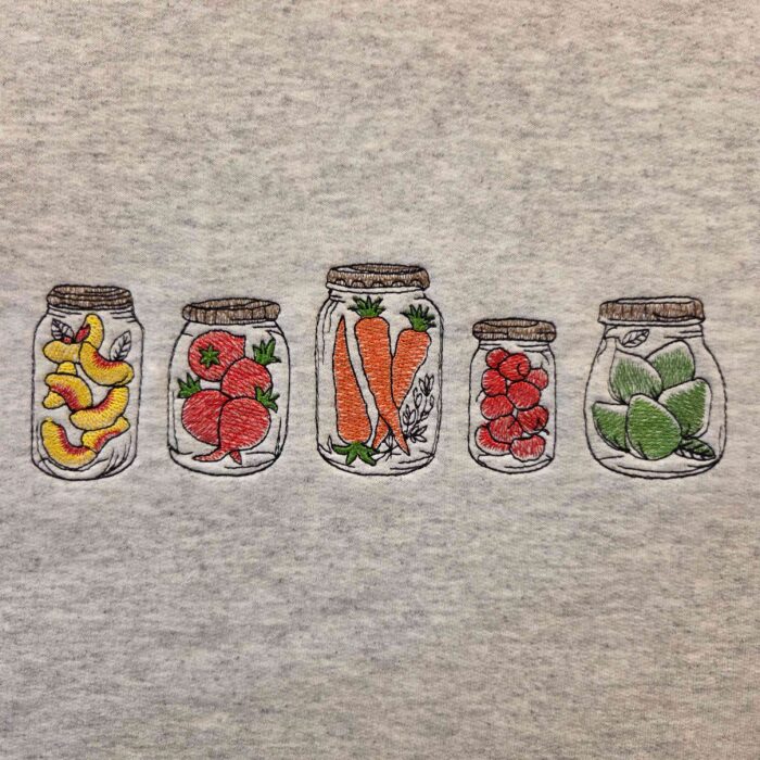 Canning Embroidered Crewneck Graphic Sweatshirt